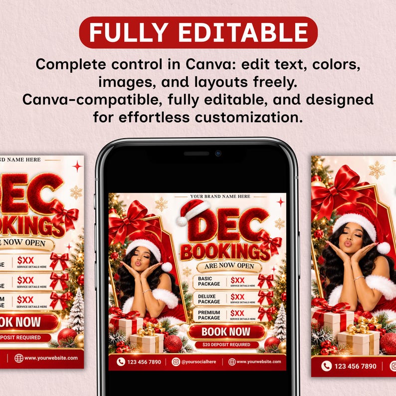 Merchandising Report Example December Booking Flyer Canva Template, Christmas Beauty Flyer, Holiday ...