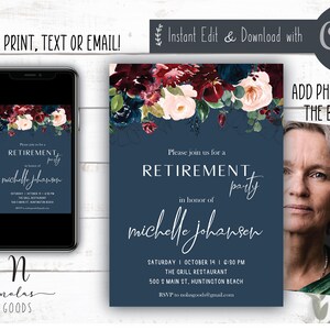 Retirement Invite Woman, Retirement Celebration Invitation, Retirement Party Invitation Template, Surprise Retirement Party Invitation
