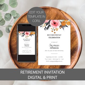 Teacher Retirement Invitation Template, Retirement Invitation for Teacher, Retirement Party Invite for Teacher, Teacher Retirement Invite,