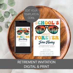 Retirement Party Invite for Teacher, Teacher Retirement Invitation Template, Principal Retirement Invitation, Retirement Party Invitation