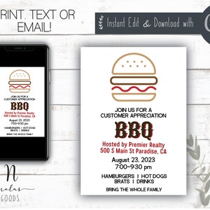 Appreciation Invitation, Appreciation BBQ Party Invitation, Customer Appreciation Invitation, Employee Appreciation Invite