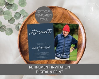 Invitación a celebración de jubilación, Invitación a fiesta de jubilación, Invitación a jubilación, Invitación a jubilación para hombres, Invitación a jubilación para mujeres