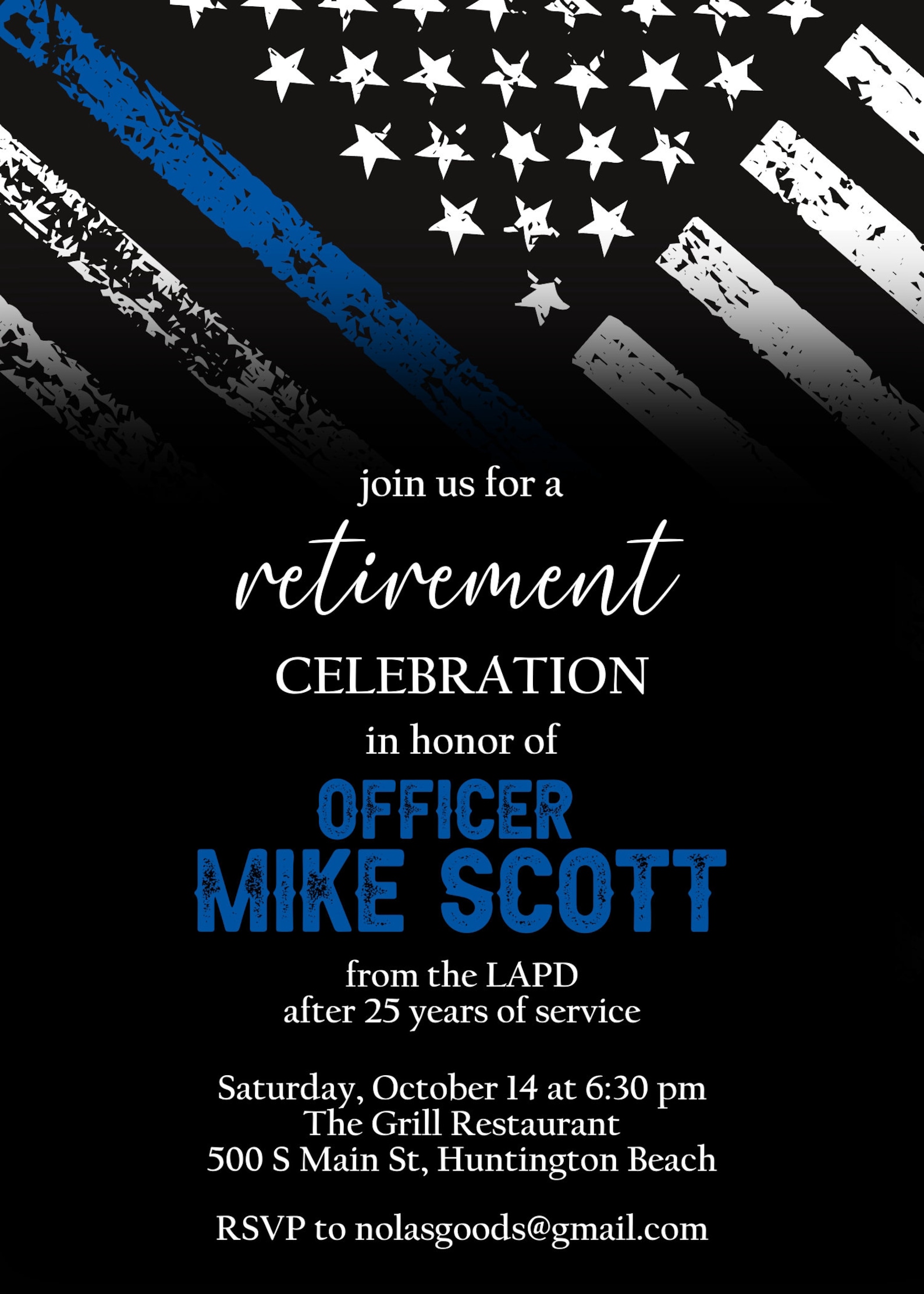 Police Retirement Invitation Retirement Party Invitation Etsy