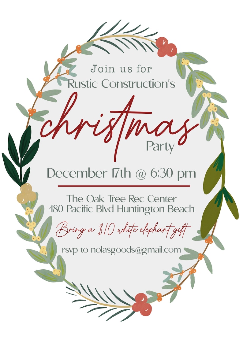 Corporate Christmas Party Invitations Work Party Invite - Etsy