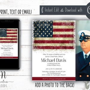 Military Retirement Invitation, Retirement Party Invite Download, Retirement Party Invitation Template, Retirement Celebration Invitation