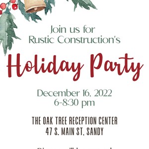 Company Christmas Party Invitation, Company Holiday Party Template ...