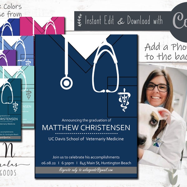 Vet Graduation Invitation Etsy