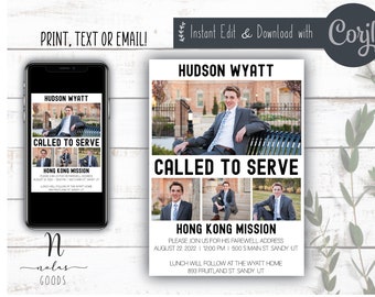 Mission Farewell Announcement, LDS Mission Farewell Invite Text, LDS Missionary Farewell Invitation, LDS Mission Announcement