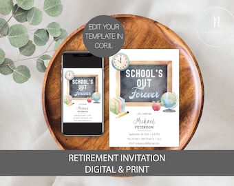 Uitnodiging pensionering leraar, uitnodiging hoofdpensionering, pensionering uitnodiging voor leraar, uitnodiging pensioenfeest voor leraar