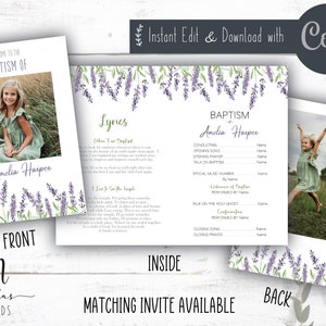 Editable LDS Baptism Program, LDS Baptism Program Girl, LDS Baptism Program Template, Lds Girl Baptism Program