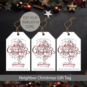 Christmas Neighbor Gift Tag, Neighbor Christmas Gift Tags, Christmas Treat Gift Tags, Merry Christmas Gift Tag Printable