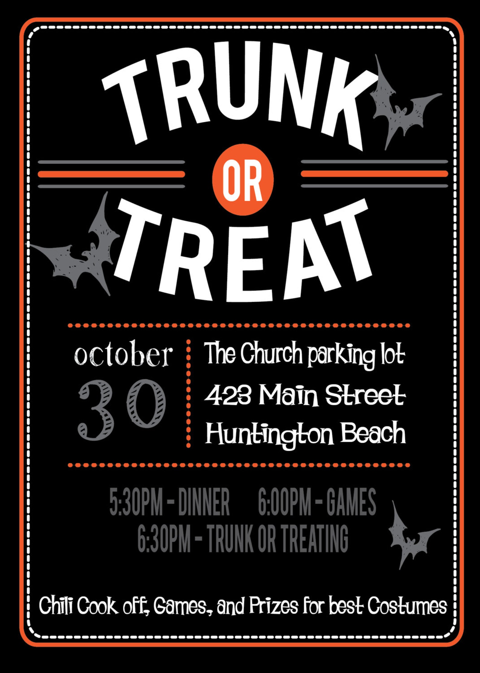 Trunk or Treat Halloween Party invitation invite Event Flyer Etsy