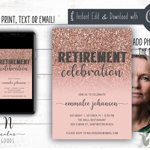 Retirement Celebration Invitation, Retirement Invite Woman, Retirement Party Invitation Template, Surprise Retirement Party Invitation