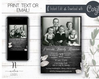 Family Reunion Invitation Editable, Family Reunion Save the Date, Cousin Reunion Invitations, Family Gathering Invitation