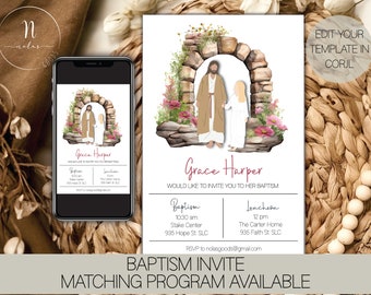 LDS Baptism Invitation Girl, LDS Baptism Announcement Girl, Lds Baptism Invite Template, LDS Baptism Invite Girl, Girl Lds Baptism Invite
