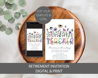 Sjabloon leraar pensionering uitnodiging, uitnodiging pensioenfeestje voor leraar, uitnodiging pensioenfeest voor leraar