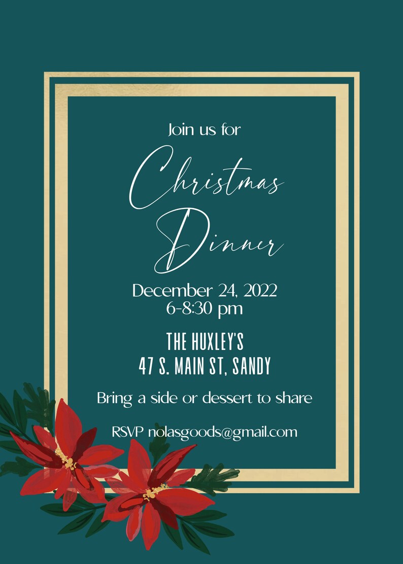 Christmas Dinner Party Invite Template Christmas Dinner Etsy Christmas Dinner Party Invite Template Christmas Dinner Etsy
