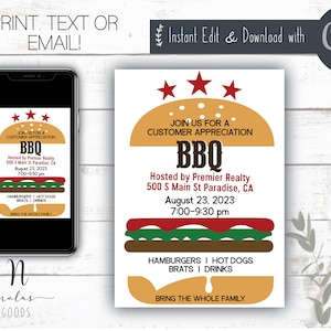 Appreciation BBQ Party Invitation, Customer Appreciation Invitation, Employee Appreciation Invite, Appreciation Invitation
