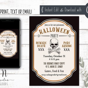 Halloween Party Invite Kids, Adult Halloween Invitation Digital, Kids Halloween Party Invitation Digital, Halloween Party Flyer Template