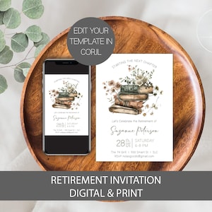 Teacher Retirement Invitation, Retirement Invitation for Teacher, Retirement Party Invite for Teacher, Principal Retirement Invitation,