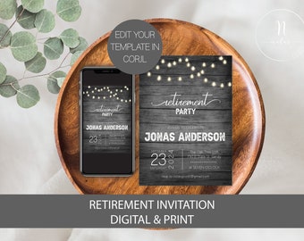 Retirement Invitation, Retirement Invite Women, Retirement Party Invite, Retirement Celebration Invitation, Retirement Invitation for Men,