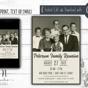 Family Reunion Invitation Customizable, Cousin Reunion Invite, Family Reunion Flyer Custom, Family Gathering Invitation Download