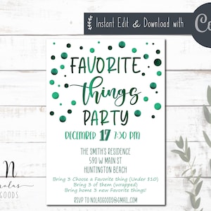 Favorite Things Party Invitation, Favorite Things Party Invite, My Favorite Things Party ...