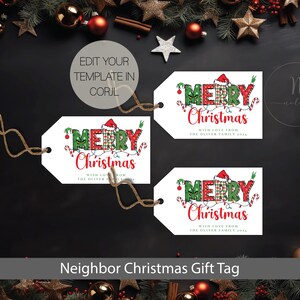 Christmas Treat Gift Tags, Christmas Gift Tag Personalized,  Christmas Neighbor Gift Tag, Neighbor Christmas Gift Tags