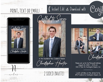 LDS Missionary Announcement Digital, Farewell Invite Download, Missionary Open House Invitation Printable, Mission Announcement Template