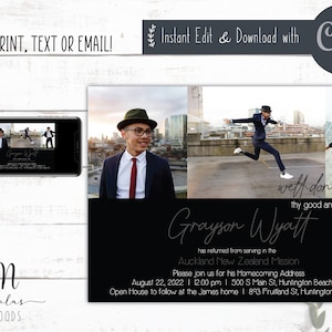 LDS Missionary Homecoming Announcement, Mission Homecoming Invitation Download, Missionary Open House Invitation Digital, Missionary Invite
