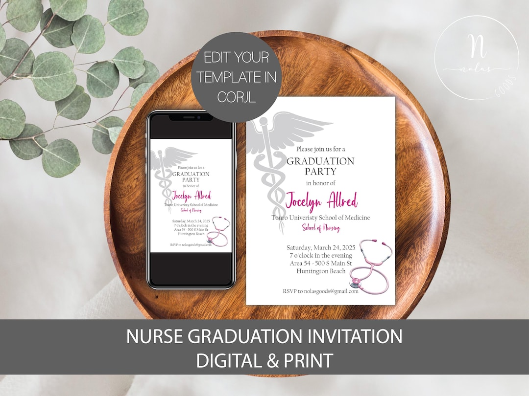 Nurse Graduation Invitation, Nursing Graduation Invitation, RN ...