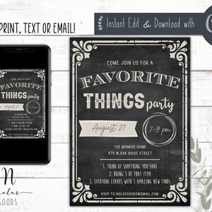 Favorite Things Party Invitation Printable My Favorite Things - Etsy