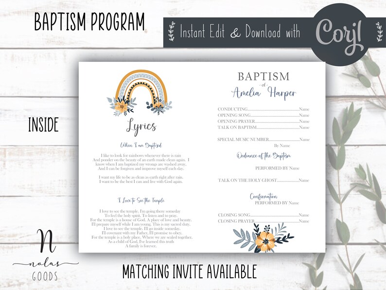 LDS Baptism Program Rainbow, LDS Baptism Program With Pictures ...