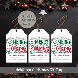Neighbor Christmas Gift Tags, Christmas Gift Tag Personalized, Christmas Treat Gift Tags, Christmas Neighbor Gift Tag,