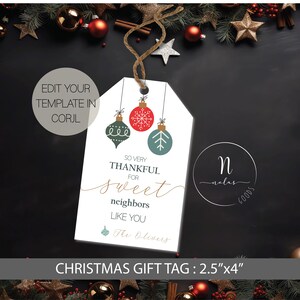Weihnachtsnachbar Geschenkanhänger, Leckerli Geschenkanhänger Weihnachten, Nachbar Geschenkanhänger Weihnachten, Nachbar Geschenkanhänger, druckbare Weihnachtsgeschenkanhänger