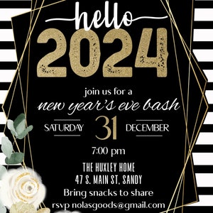 New Years Invitation Template New Years Eve Party Invitation Digital
