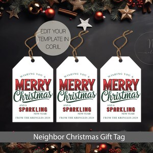 Neighbor Christmas Gift Tags, Christmas Neighbor Gift Tag,  Christmas Treat Gift Tags, Merry Christmas Gift Tag Printable