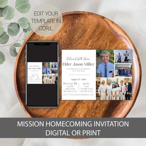 Mission Homecoming Announcement, LDS Missionary Homecoming Invitation Printable, Missionary Open House Invitation, LDS Mission Announcement