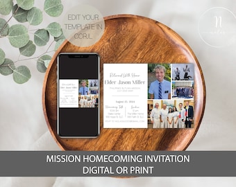 Mission Homecoming Announcement, LDS Missionary Homecoming Invitation Printable, Missionary Open House Invitation, LDS Mission Announcement