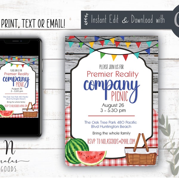 Picnic Invitation Etsy