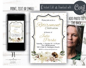 Retirement Party Invitation Template, Retirement Invite Woman, Retirement Celebration Invitation, Surprise Retirement Party Invitation