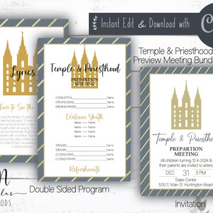 Temple and Priesthood Preview Bundle, LDS Temple and Priesthood Preview Invite, Temple and Priesthood Preparation Meeting