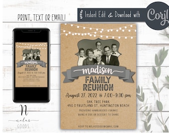 Family Reunion Invitation Customizable, Cousin Reunion Invite, Family Gathering Invitation Template, Family Reunion Flyer Printable