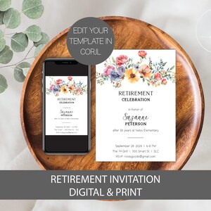 Teacher Retirement Invitation Template, Retirement Invitation for Teacher, Teacher Retirement Invite, Retirement Party Invite for Teacher,