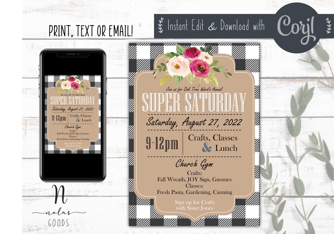 Relief Society Invitation Printable LDS Relief Society | Etsy