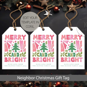 Christmas Neighbor Gift Tag, Christmas Treat Gift Tags, Christmas Gift Tag Personalized,  Neighbor Christmas Gift Tags