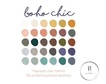 Procréer une palette de couleurs, Boho Chic | Palette de couleurs numérique, iPad, téléchargement instantané