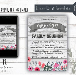 Family Reunion Invitation Editable, Cousin Reunion Invite, Family Gathering Invitation, Family Reunion Invite Template