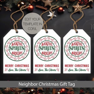 Christmas Neighbor Gift Tag, Neighbor Christmas Gift Tags, Christmas Gift Tag Personalized, Christmas Treat Gift Tags