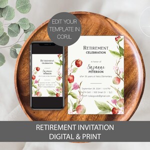 Teacher Retirement Invitation Template, Retirement Party Invite for Teacher, Teacher Retirement Invite, Retirement Invitation for Teacher,